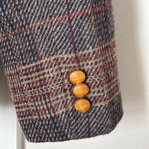 Jack Winter Vintage 100% Pure Wool Women's Blazer Plaid Tweed Size 14 - Picture 4 of 9